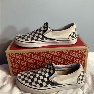 Black and white checkered Vans